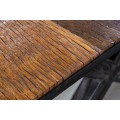 Dizajnový obdĺžnikový jedálenský stôl Barracuda do jedálňe v industriálnom štýle z hnedého masívneho dreva 180cm