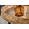 Dizajnový okrúhly príručný stolík Pure Nature do obývačky v naturálne hnedom masívnom indusriálnom vyhotovení 52cm