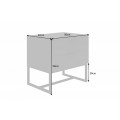 Modern&yacute; nočn&yacute; stol&iacute;k Marsh do sp&aacute;lne v sivej farbe s dvomi z&aacute;suvkami a s čiernou podstavou 50cm