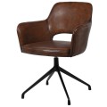 Vintage stolička Bard do pracovne v tmavohnedej gaštanovej farbe s čiernymi nohami 82cm