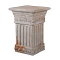 Luxusný antický dekoračný rímsky stĺp Pilar II s antickým zdobením z polyresinu vo farbe slonovej kosti