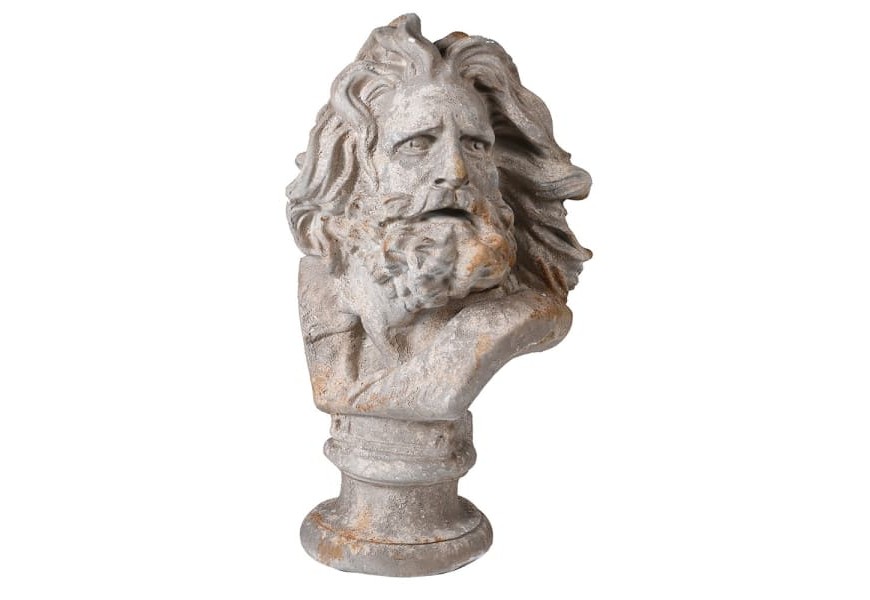 Kamenná antická busta Bard v odtieňoch šedej farby