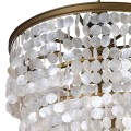 Luxusný art-deco luster Lomax s perleťovým mušlovým zdobením a s kovovou kruhovou konštrukciou 95cm