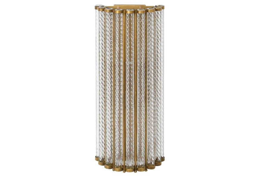 Luxusný rustikálny luster Barrel zlatej farby poloblúkového tvaru s kovovou konštrukciou 54cm