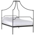 Exkluzívna dizajnová manželská posteľ Regina s čiernou kovovou konštrukciou s nebesami 160 cm