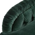 Vintage kreslo Parrel do ob&yacute;vačky s čal&uacute;nen&iacute;m tmavozelenej farby s chesterfield pre&scaron;&iacute;van&iacute;m 93cm