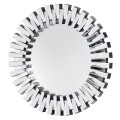 Moderné kruhové nástenné zrkadlo Enola s dreveným rámom so zrkadlovým efektom 90cm