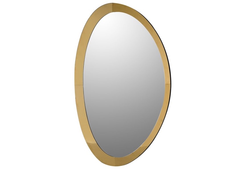 Art-deco n&aacute;stenn&eacute; zrkadlo Helvetia nepravideln&eacute;ho ov&aacute;lneho tvaru so zlat&yacute;m r&aacute;mom z kovu 152cm