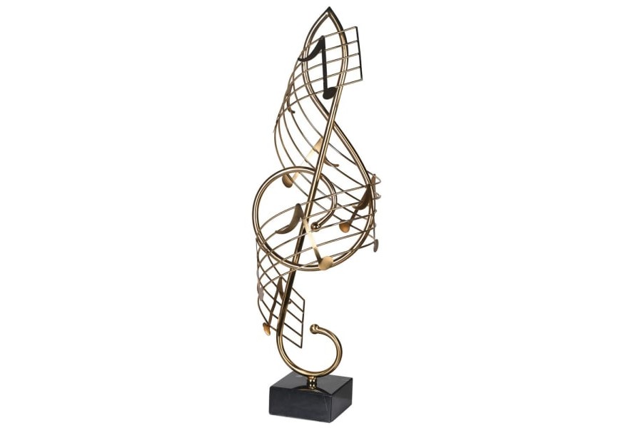 Štýlová moderná dekoračná soška Clef zlatej farby v podobe husľového kľúča