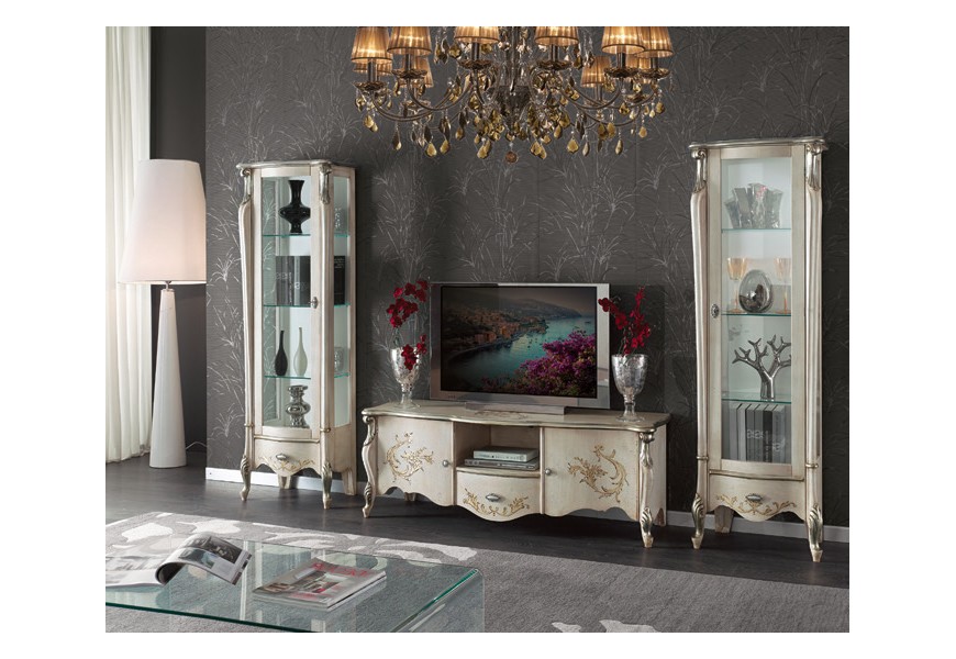 Luxusná biela rustikálna obývacia zostava z masívu Pasiones