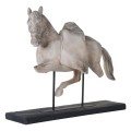 Vintage kamenn&aacute; so&scaron;ka koňa Equestrus na čiernom podstavci 71cm