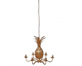 Dizajnový art-deco luster Pineapple s kovovou konštrukciou v tvare ananása zlatej farby