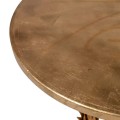 Art-deco kruhový príručný stolík Pineapple s kovovou konštrukciou v tvare ananása zlatej farby 67cm