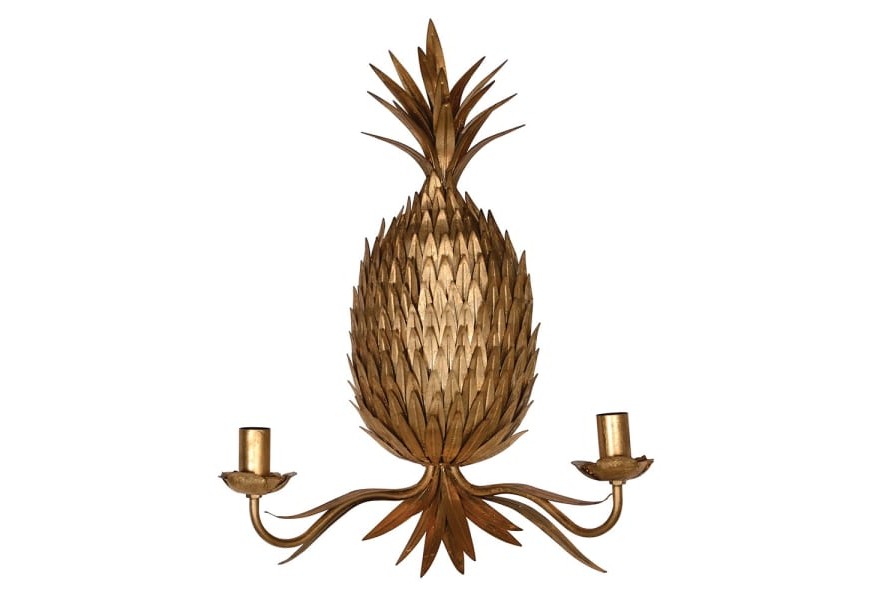 Art-deco nástenná lampa Pineapple s kovovou konštrukciou v tvare ananása 69cm