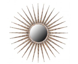 Art-deco okrúhle zrkadlo Poures s kovovým rámom v tvare slnečných lúčov 116cm