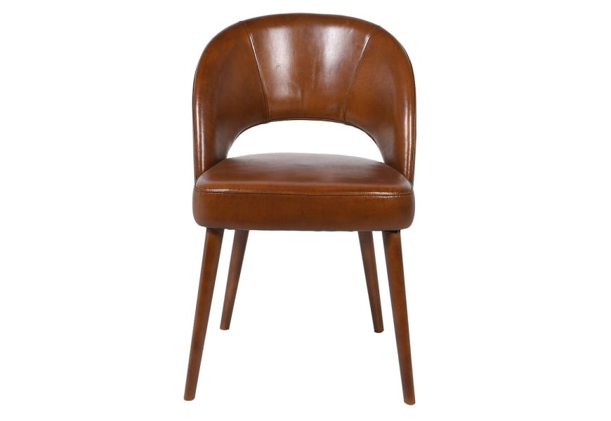 Luxusná kožená stolička Beverly vo vintage štýle so zaobleným operadlom