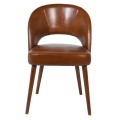 Luxusná kožená stolička Beverly vo vintage štýle so zaobleným operadlom