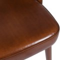 Kožená vintage stolička Beverly z pravej kože hnedej farby so zaobleným operadlom 81cm