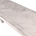 Vidiecky konzolový stolík Parquet z masívneho dreva vo vintage bielej farbe so šikmými nožičkami 180cm