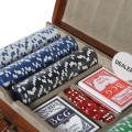 Štýlový Poker Set v hnedej koženej súprave