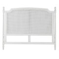 Elegantné čelo postele Edgar bielej farby vo vintage štýle z masívneho dreva a ratanu