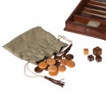 Stolná hra Backgammon v púzdre v hnedom vintage koženom vyhotovení