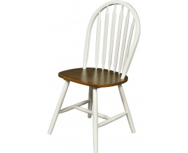 Provensálska jedálenská stolička Felicita do jedálne z masívneho dreva hnedo-bielej farby 92cm