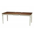 Provensálsky rozkladací jedálenský stôl Felicita z dreva hnedo-bielej farby s vyrezávanými nohami 150-194cm