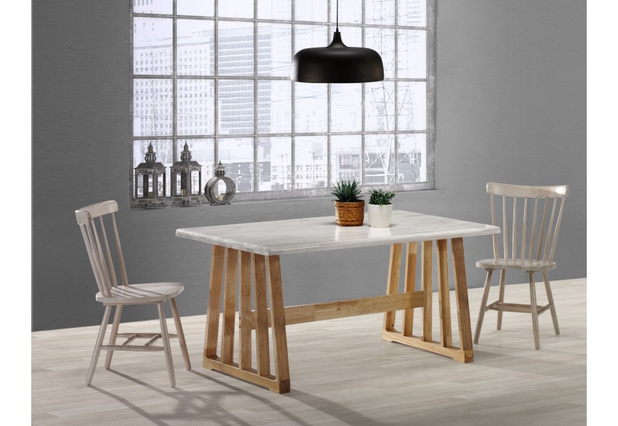 Štýlový dizajnový jedálenský stôl Felicita z dreva v svetlohnedej farbe s prírodnou povrchovou úpravou