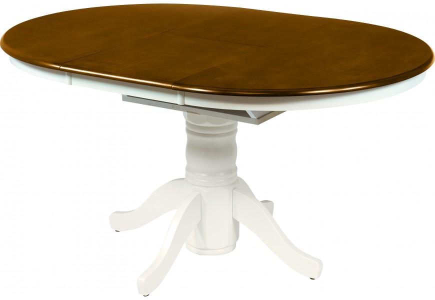 Provensálsky oválny rozkladací jedálenský stôl Felicita hnedo-bielej farby 106-146cm