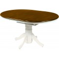 Provensálsky oválny rozkladací jedálenský stôl Felicita hnedo-bielej farby 106-146cm
