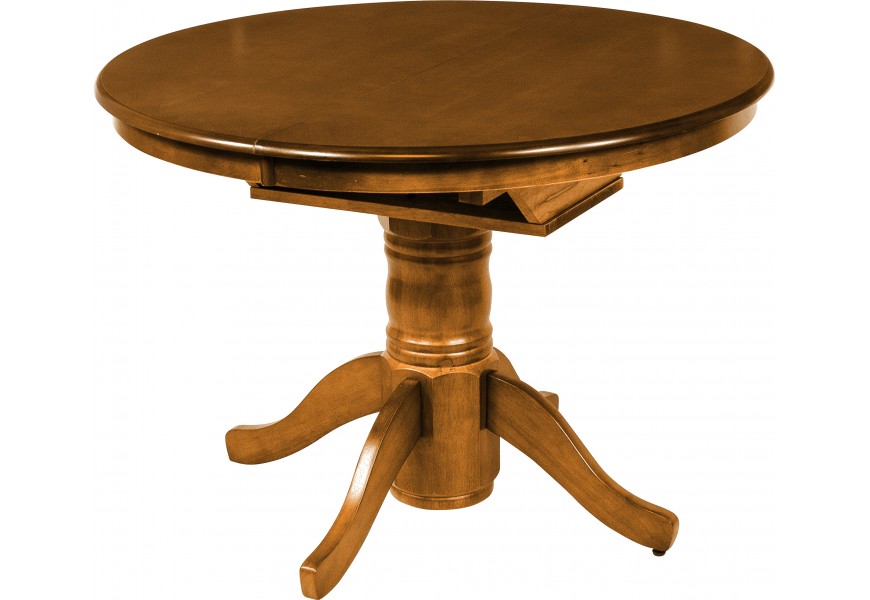 Rustikálny drevený rozkladací jedálenský stôl Felicita okrúhleho tvaru hnedej farby 106-146cm