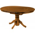 Rustikálny drevený rozkladací jedálenský stôl Felicita okrúhleho tvaru hnedej farby 106-146cm