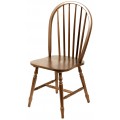 Rustikálna drevená jedálenská stolička Felicita hnedej farby so zaobleným operadlom 88cm