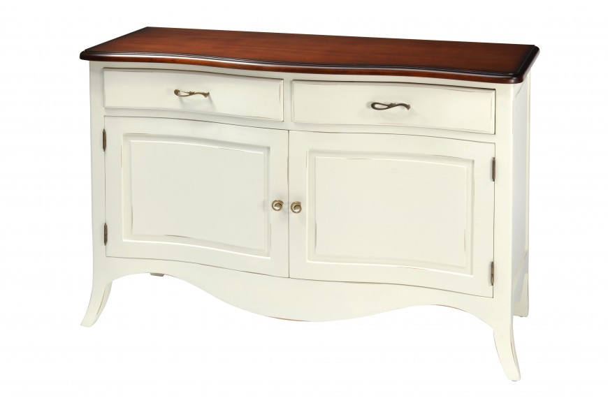 Luxusná masívna provensálska komoda Deliciosa z mahagónového dreva v bielej farbe so zásuvkami a úložným priestorom