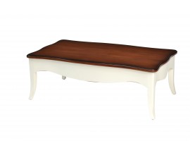 Luxusný konferenčný stolík Deliciosa v provensálskom štýle z masívneho dreva v bielej farbe