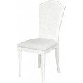Elegantná provensálska jedálenská stolička Belliene v bielom prevedení z masívneho dreva