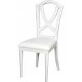 Provensálska luxusná jedálenská stolička Belliene vo svetlej bielej farbe z masívneho dreva