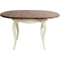 Exkluzívny okrúhly provensálsky masívny jedálenský stôl Antoinette s možnosťou rozloženia do okrúhleho tvaru
