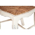 Exkluzívna masívna provensálska jedálenská stolička Antoinette z mahagónového dreva so starožitným efektom