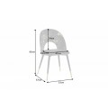 Štýlová čalúnená art deco stolička Floreque s oválnym operadlom a kovovou konštrukciou v sivom prevedení 83cm