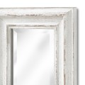 Vysoké úzke starožitné zrkadlo Elegio s bielym rámom a ošúchaným efektom 135cm
