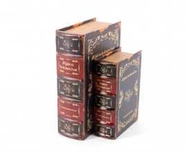 Kožené dizajnové knihy Na západe nič nové v čiernej farbe s čierno červeným chrbátikom s dekoratívnym motívom 27cm