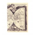 Vintage dekoratívna kožená kniha s motívom mapy Philipa Eckebrechta v staro bielej farbe 27cm
