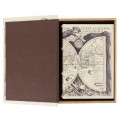 Vintage dekoratívna kožená kniha s motívom mapy Philipa Eckebrechta v staro bielej farbe 27cm