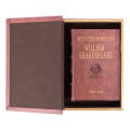 Dizajnové kožené knihy Shakespeare v červenom obale s vintage povrchovým prevedením 27cm