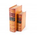 Štýlový kožený set kníh H.B. Stowe v oranžovej farbe s dekoratívnym vzhľadom 27cm