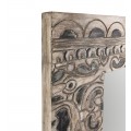 Dizajnové obdĺžnikové zrkadlo Carlito v drevenom ručne vyrezávanom ráme z dreva Albasia s etno motívmi 100cm