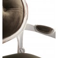 Štýlová vintage jedálenská stolička Adrien s rustikálnymi prvkami a masívnou konštrukciou z mahagónového dreva v bielej farbe