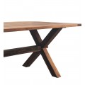 Unikátny jedálenský stôl Camile vyrábaný ručne z masívneho teakového dreva v škoricovej farbe s výraznou kresbou dreva